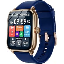 Smart Watches for Men Women with Alexa Built-in, Bluetooth Call, 1.85" HD Touchscreen, 120+ Sport Modes, IP68 Waterproof, 7-Day Battery, 24/7 Heart Rate & Sleep Monitor for Android iPhone Black
