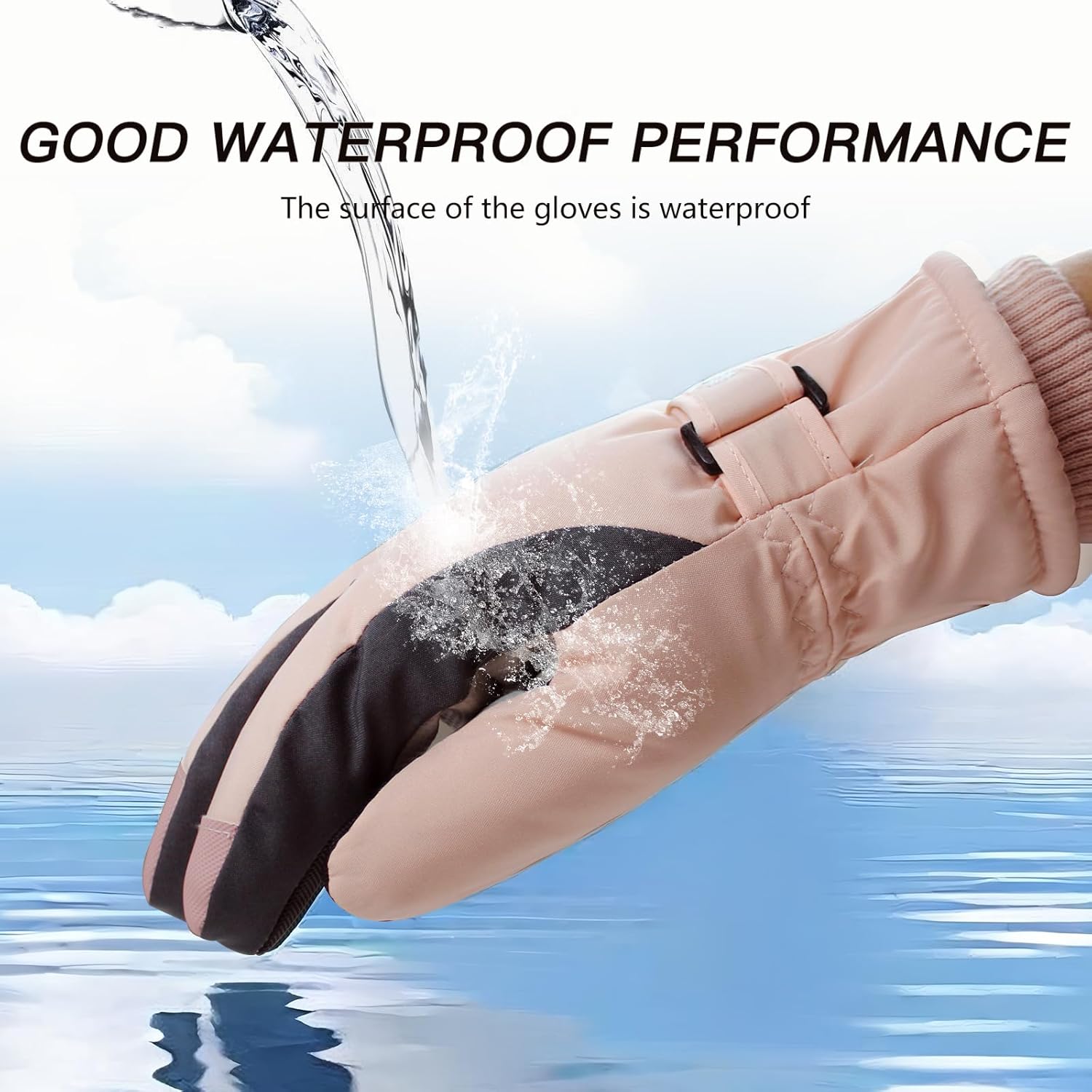 Feelorna Women Winter Ski Gloves, Waterproof Touchscreen Anti-Slip Snowboard Gloves for Skiing Sports - Image 4