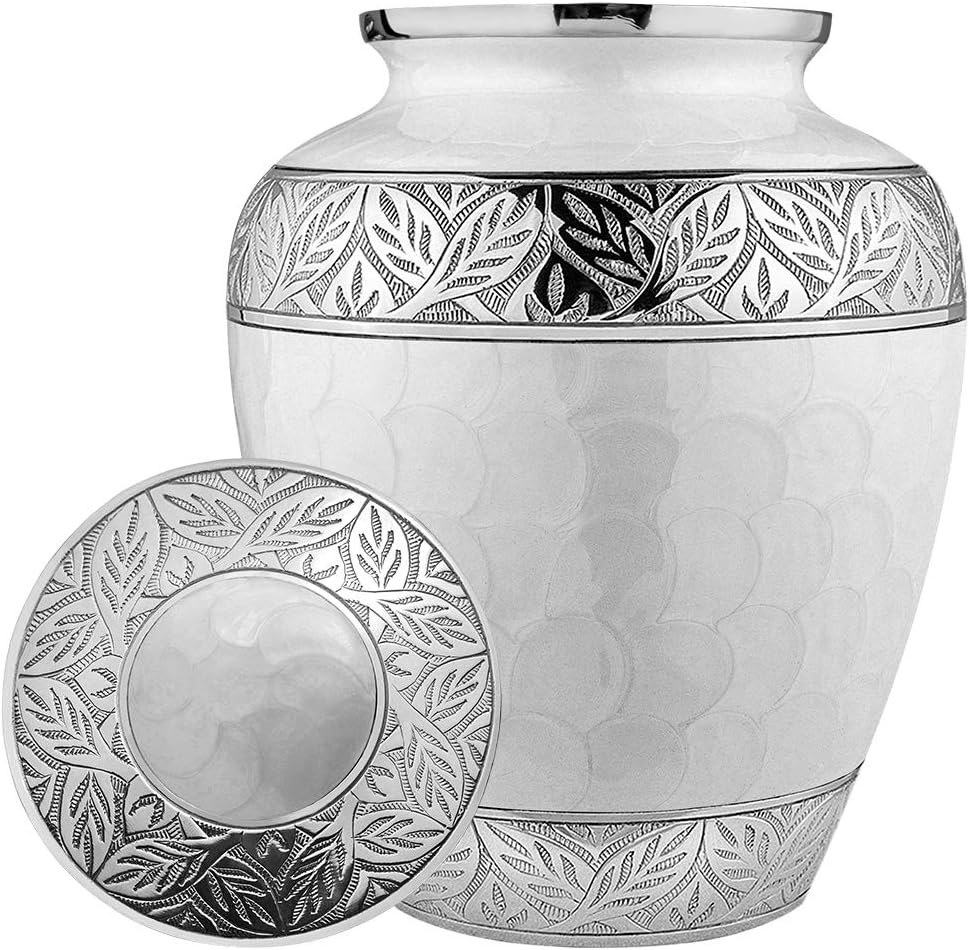 Silver Linings White Adult Large Urn for Human Ashes - A Lovely Sharing Tokens to Remember Your Loved One - Mini Urns for Human Ashes
