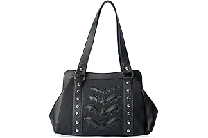 Gothic Night Wings: Mystical Bat Purse Embellished with Metal Studs