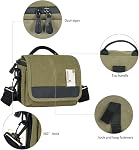 Sac à Caméra Besnfoto Petit Sac à Bandoulière pour Caméra Sans Miroir Étanche en Toile, Sac Messager Compact et Mignon pour Femmes et Hommes