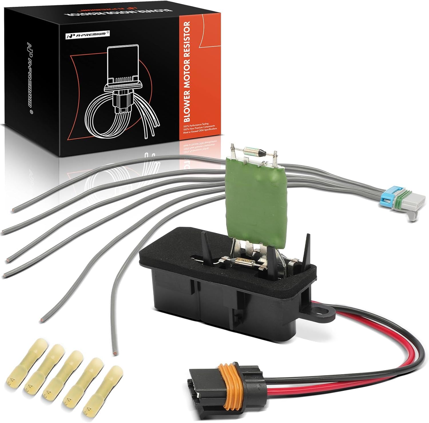 A-Premium Front HVAC Blower Motor Resistor Compatible with Chevrolet Astro 1996-2005 & GMC Safari 1996-2005 - with Wire Harness, Replace# 89018436, 12135105
