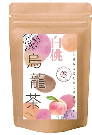 White Peach Oolong Tea, Powdery Instant, Oolong Tea, Sugar Free, Delicious Peach, Healing Tea Time with Aromatic Peach Scent Easy Quickly Dissolve in Hot or Hot Water Commercial Use, 3.5 oz 100 g