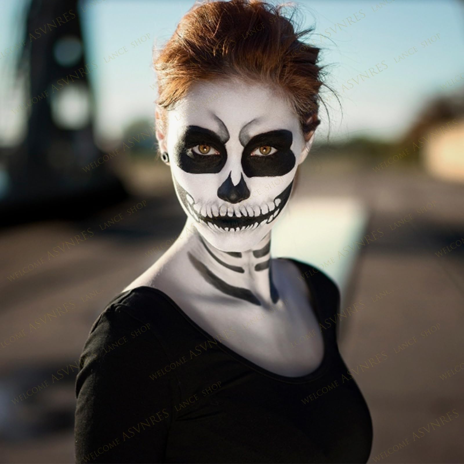 アメリカ☆フェイスタトゥー☆女の子編。ハロウィン Amazon.com : ASVNRES Halloween Face Tattoos for Women Makeup