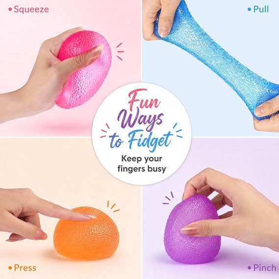 Gumdrop Squishy Stress Balls, 4 Pack Squeeze Toys