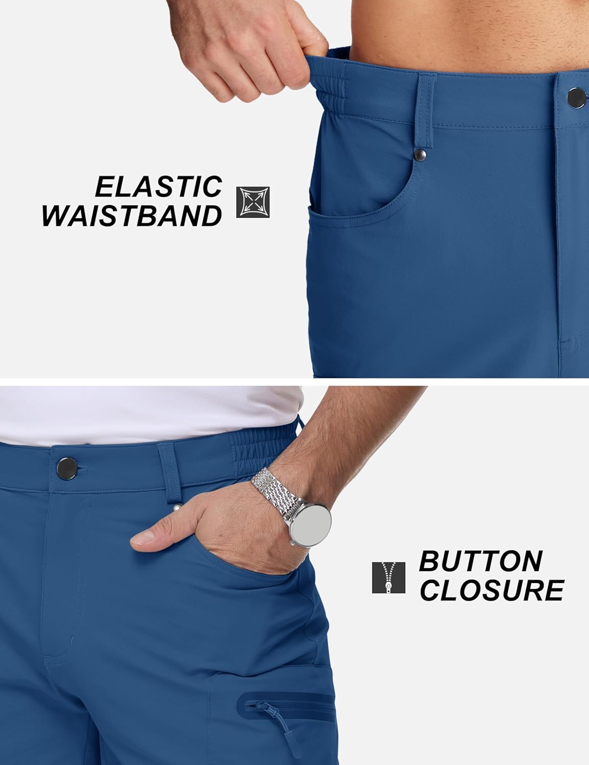 TACVASEN Men's Hiking Cargo Shorts 10" Quick Dry Lightweight Casual Summer Outdoor Golf Shorts with 5 Zipper Pockets - Image 5