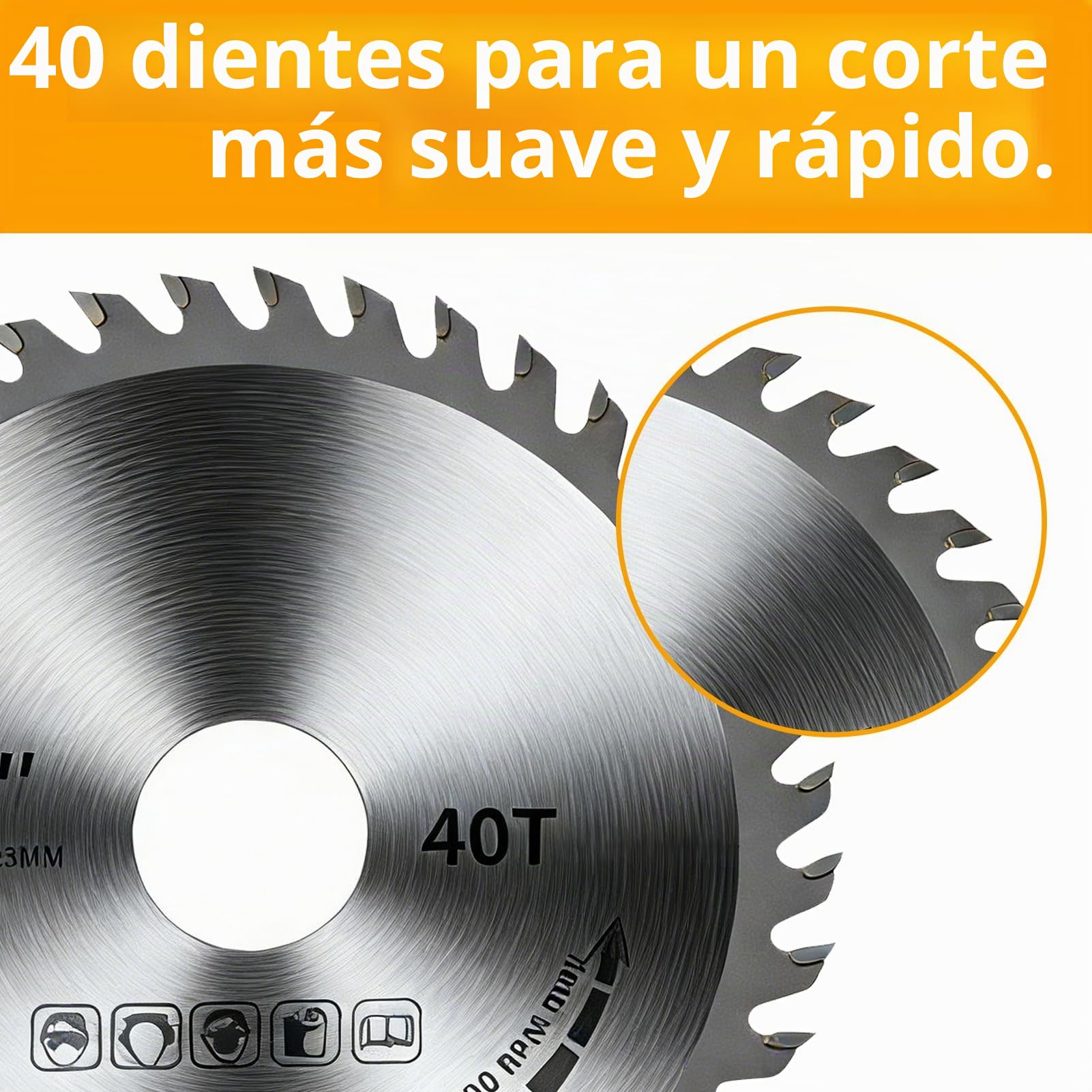 2 piezas 5" de hoja de sierra circular, disco de corte de 125 mm/40T para amoladora: cortes limpios, hoja de sierra circular para madera.
