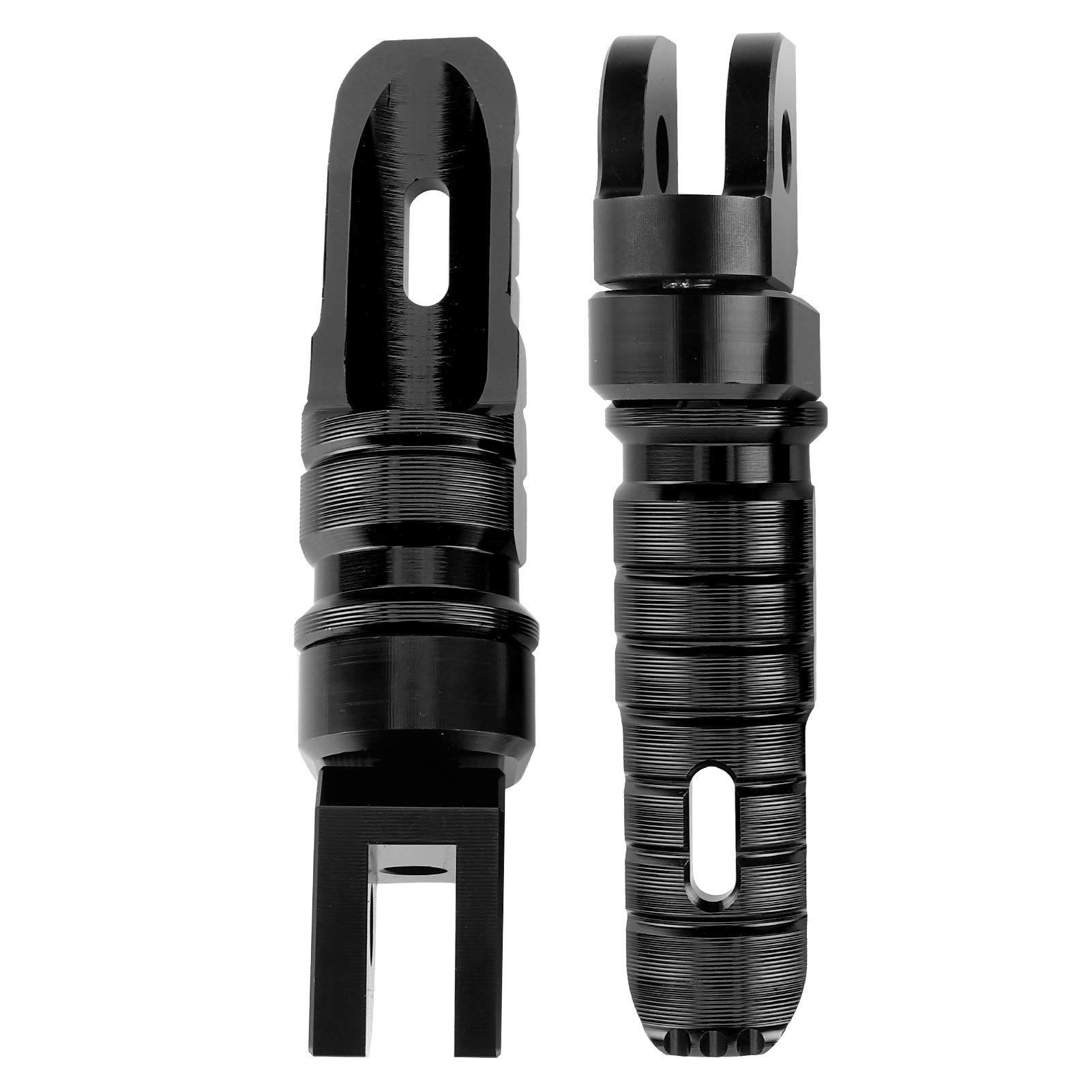 Coppia pedane anteriori moto in lega di alluminio anteriore sinistra destra adatta per Yamaha MT‑03 MT‑25 MT‑07 MT‑09 R3 XJ6(Nero)