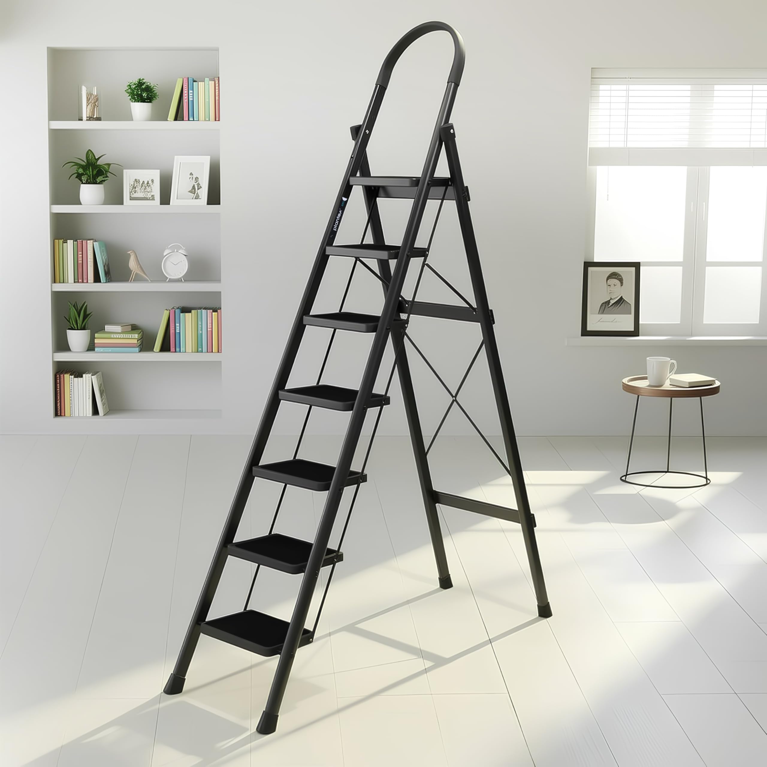 Plantex Ladder for Home 6 Steps/Foldable Ladder with Anti-Skid Wide Steps (30L x 20W cm)/Strong D-Shape Pipe with X-Support for More Stability/5 Year Warranty(Apex-White) — Amazon image 18