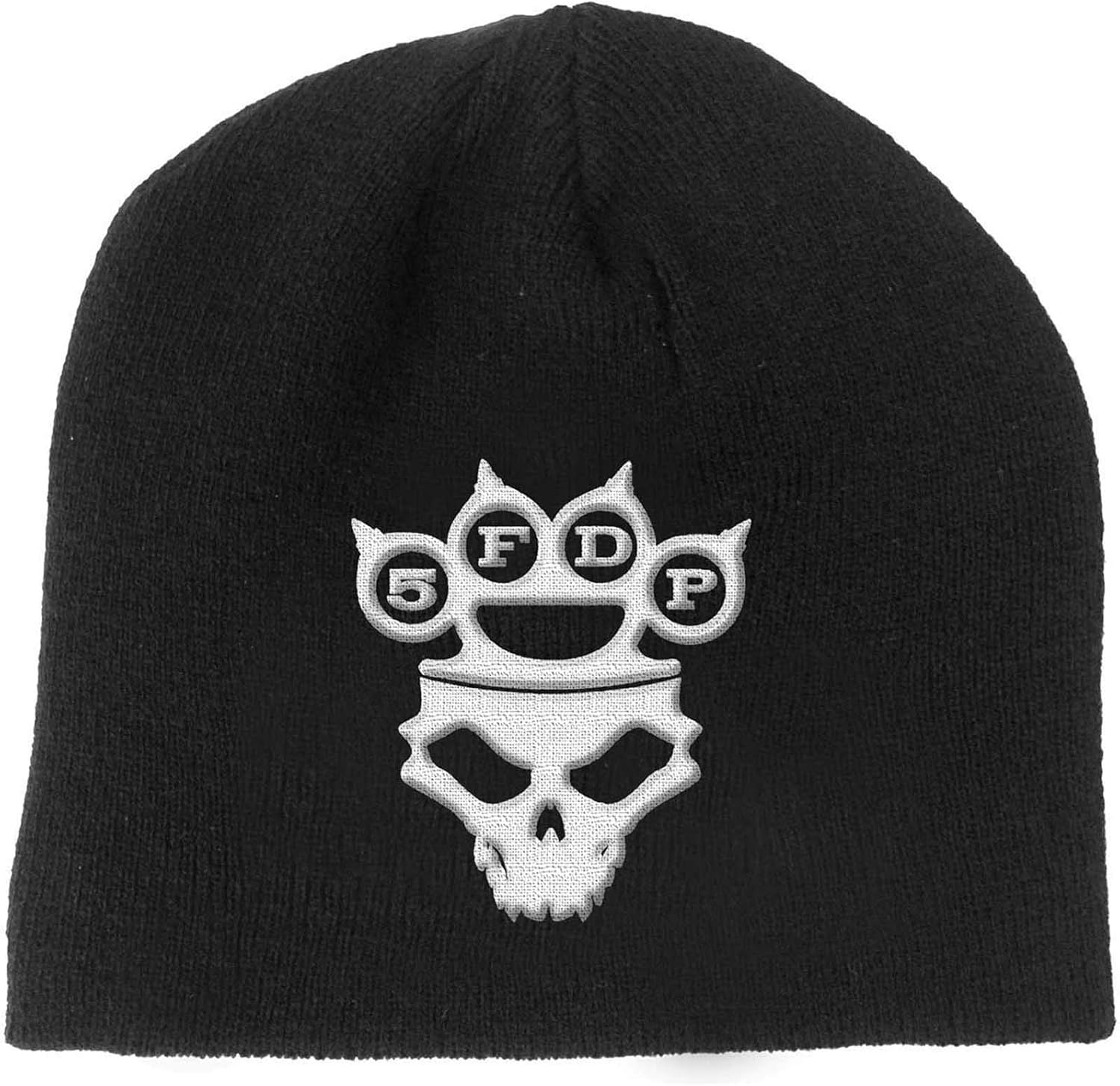 Five Finger Death Punch Beanie Hat Knuckleduster Band Logo Skull Official Black Size One Size