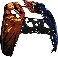 Vista 3 de eXtremeRate Fire Eagle vs Ice Snake Touchpad carcasa frontal compatible con controlador ps5, carcasa de repuesto para bricolaje, cubierta