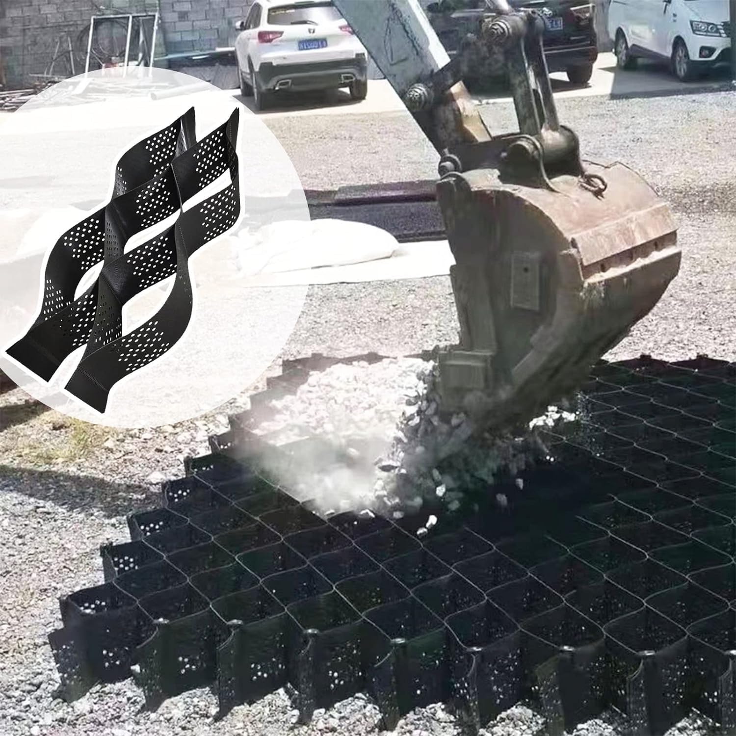 Grille de pavage perméable en nid d'abeille pour stabiliser le sol