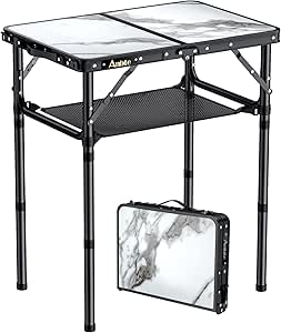 Dvkptbk Camping Table Pliante Table De Plage Légère Table De Queue Pliante Avec 2 Porte-Gobelets Et Sac à Main Adaptée Pour Camping Plage Pêche Feu De Camp Et Pique-Nique Bureau Carré Pliant