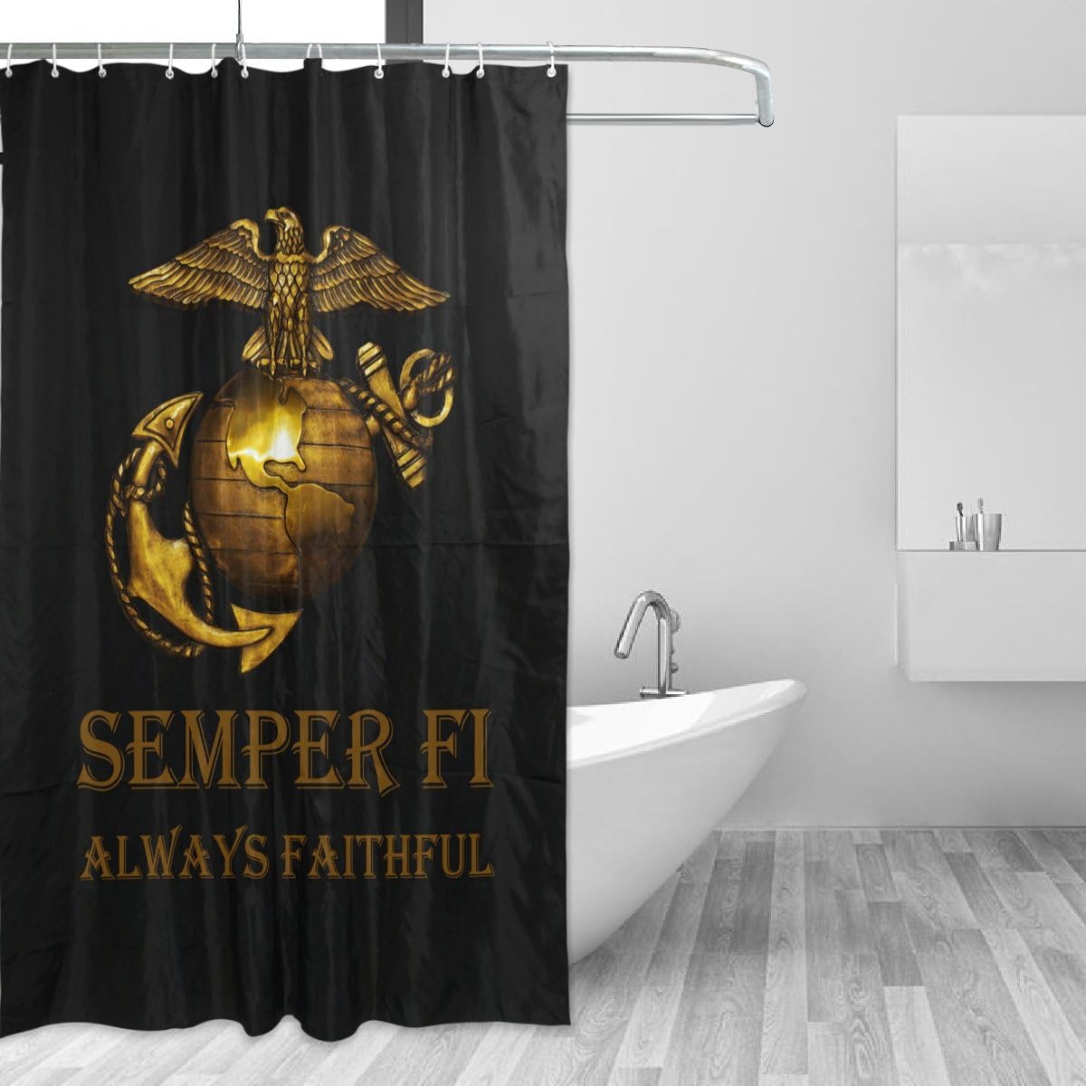 Donnapink USMC US Marine Corps Waterproof 60"X72" Shower