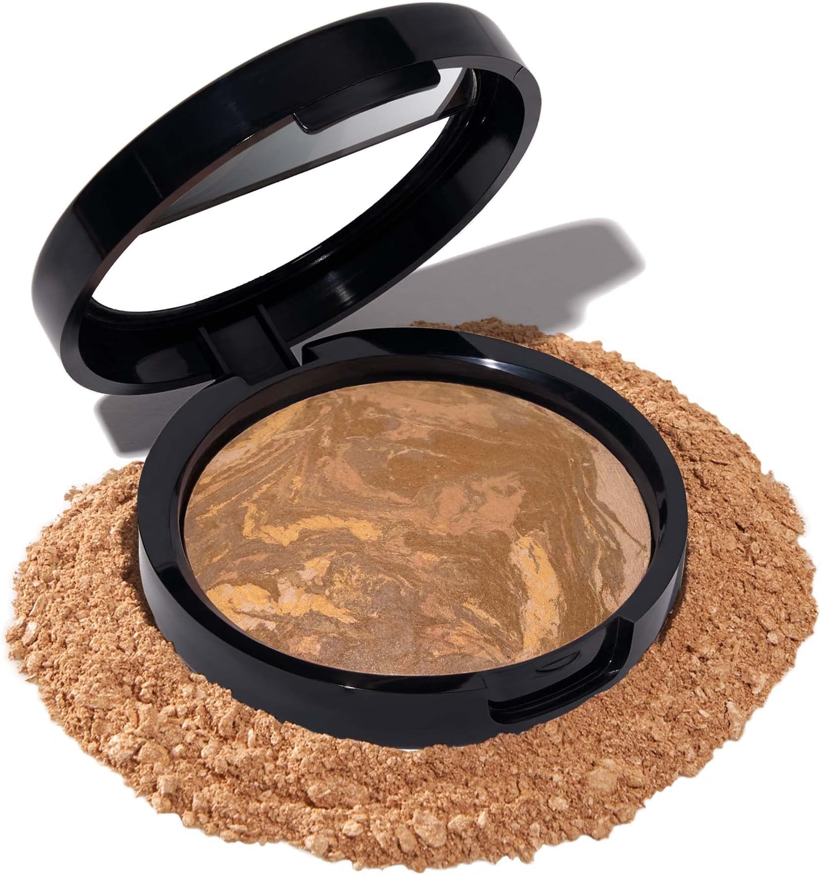 LAURA GELLER NEW YORK Award-Winning Baked Balance-n-Brighten Color Correcting Powder Foundation - Sand - Buildable Light to Medium Coverage - Demi-Matte Natural Finish