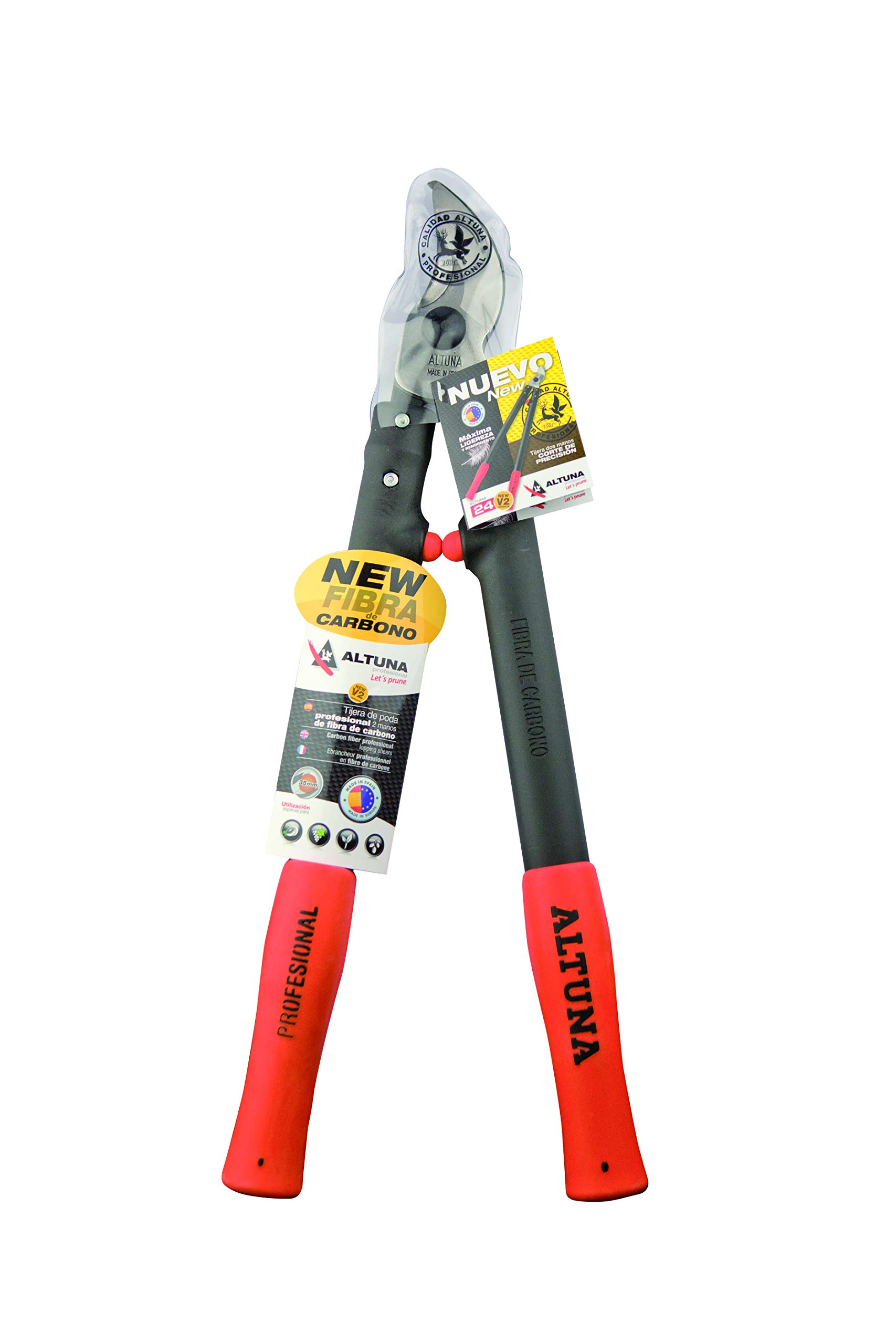 Tijeras de podar profesional de dos manos con mangos de fibra de carbono para uso profesional. 50 cm.