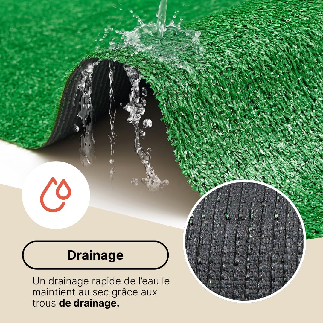TAPISO Natural Rasenteppich Kunstrasen Grün für Garten Balkone Terrassen Wintergärten - Höhe:6 mm Meterware 300 x 500 cm