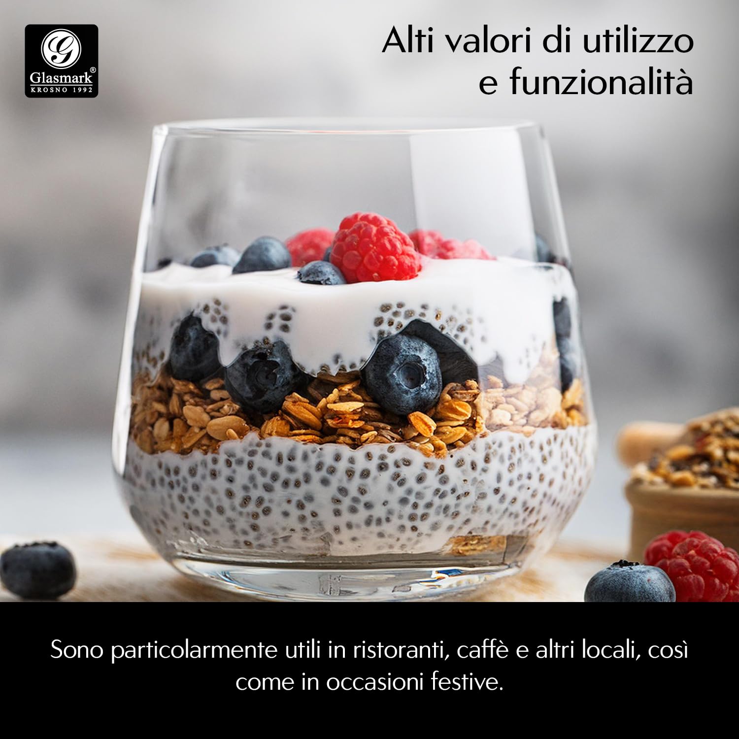Glasmark Krosno - Set di 6 bicchieri da cocktail da 0,31 litri, lavabili in lavastoviglie, piccoli bicchieri da succo, 6 x 310 ml