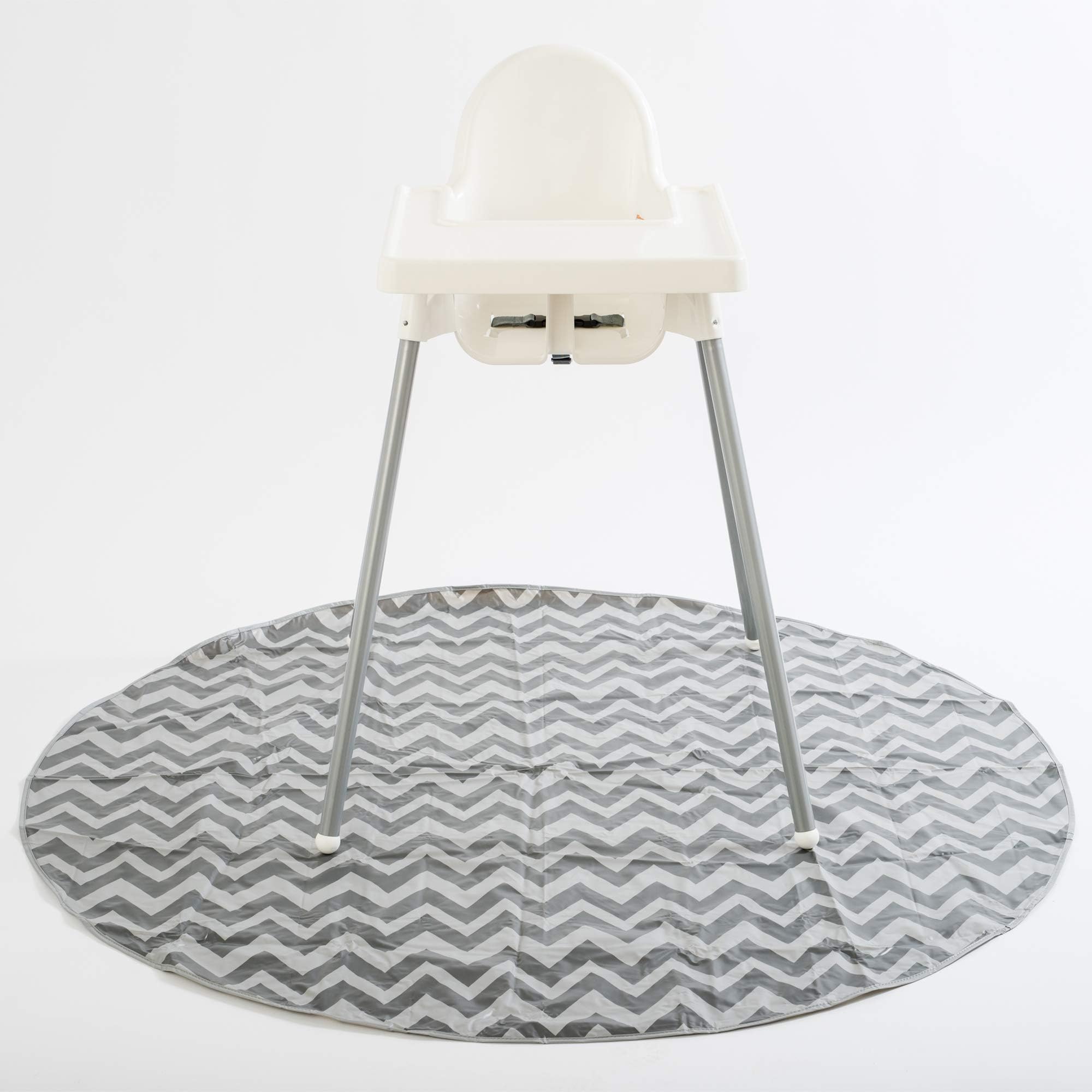BooginHead Baby Newborn Toddler Kid SplatMat, Floor Cover, High Chair, Picnic, Art Project, Play Time, Crafts, Protective Mat Go Go Chevron, Gray