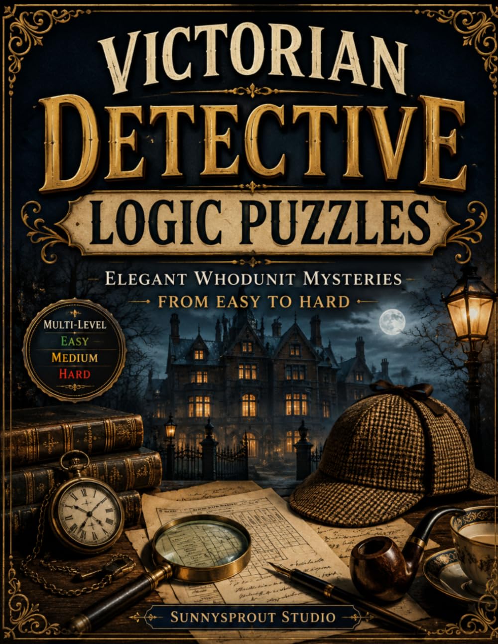 Victorian Detective Logic Puzzles: Elegant Whodunit Mysteries From Easy to Hard (Mansion Mystery Logic Puzzles:)