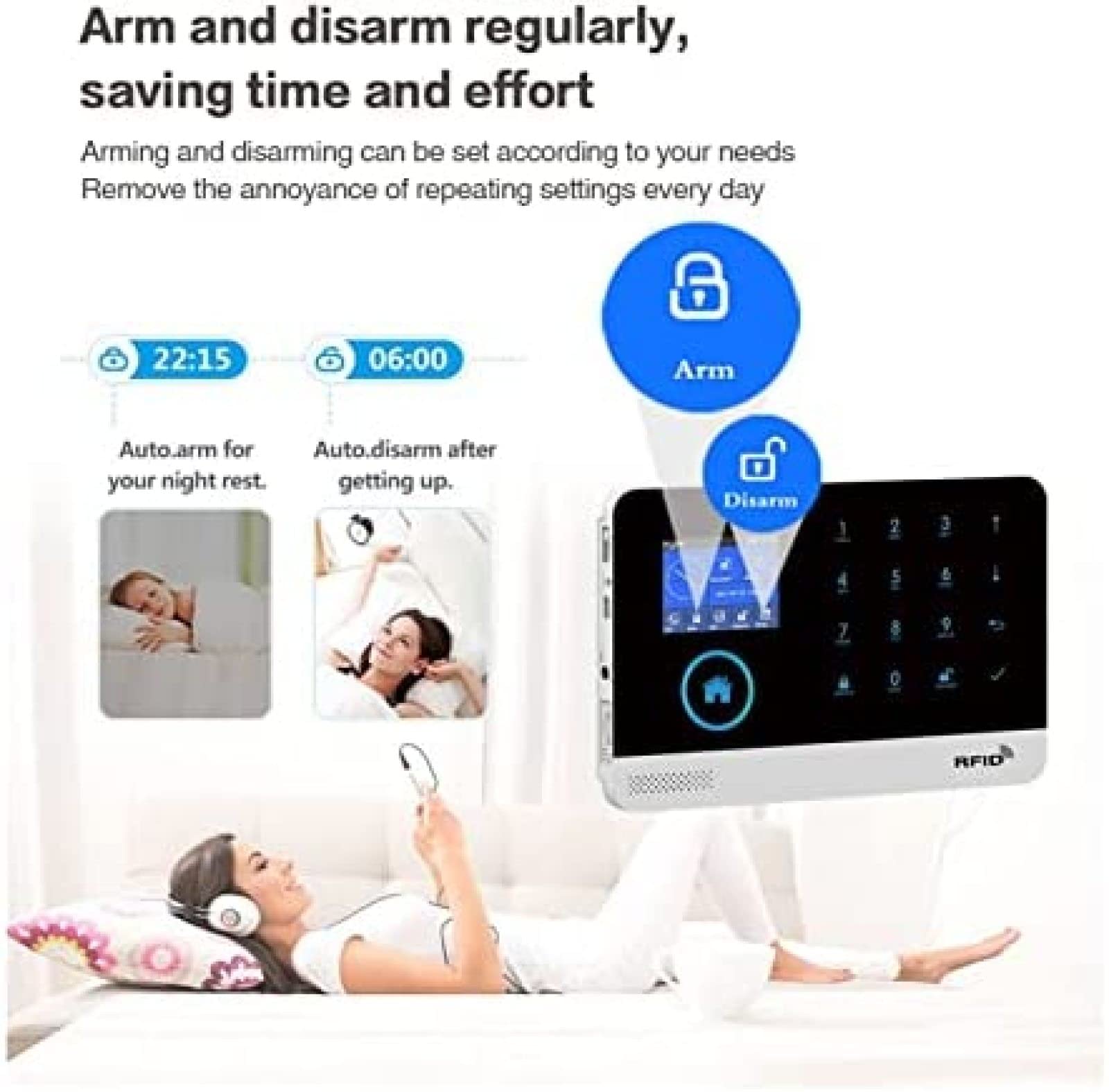 Sistema De Alarma De Puerta WiFi PG103 Sistema De Alarma Para Seguridad Antirrobo En El Hogar Alarma WiFi GSM Inalámbrico Tuya Control De Aplicación De Casa Inteligente Para Casa, Apartamento,8,mi