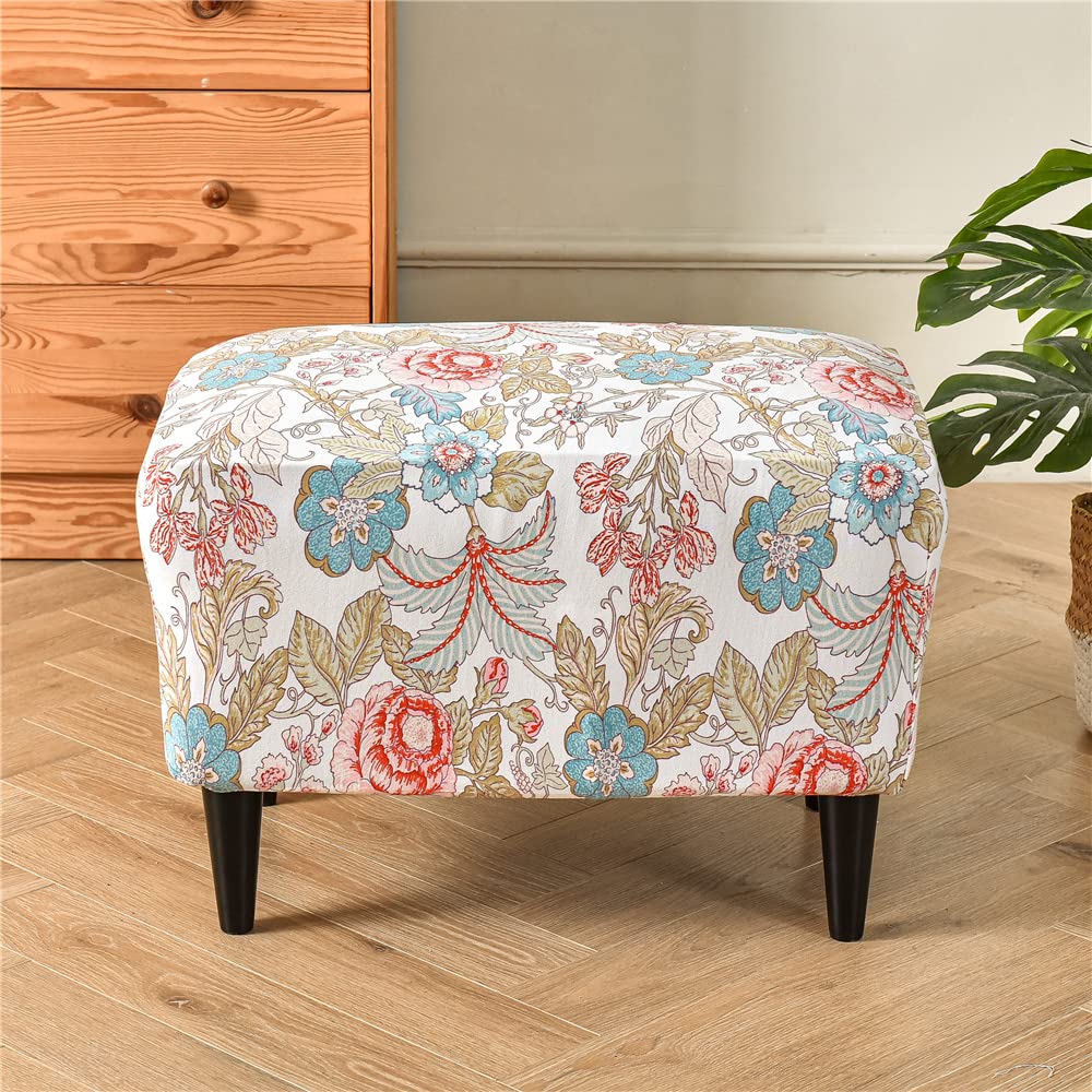 AQIGR Copripoggiapiedi Elastico Quadrato 50 50 Estensibile Copri-Pouf