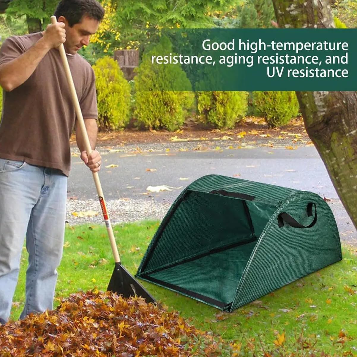 Sacchetti Rifiuti Giardino 2 Pezzi - 300L E 120L, Impermeabili, Pieghevoli Con Manici, Riutilizzabili - Foto 10