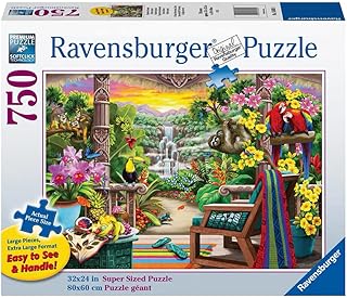RavensburgerÂ Tropical Retreat 750 Piece Large Format Jigsaw Puzzle for Adults - 16802 - Every Piece is Unique, Softclick Technology Means Pieces Fit Together Perfectly