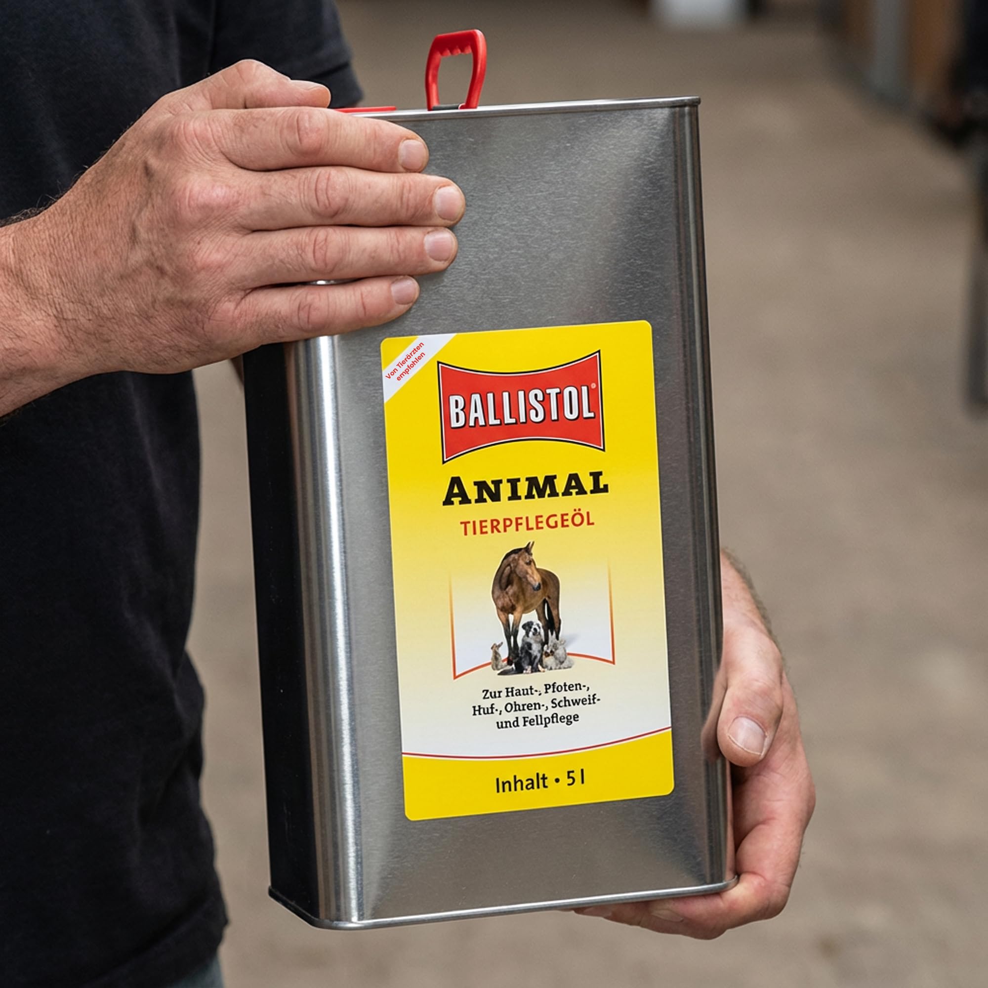 ELITE BBQ Ballistol Animal Tierpflegeöl 5 Liter Kanister + Mikrofaser-Reinigungstuch – Tierpflege-Set für Fell, Haut & Hufe – Von Tierärzten Empfohlen
