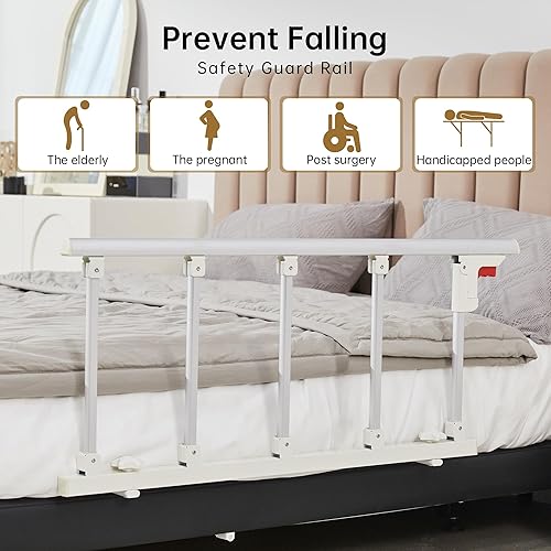 Miniatura 5 de ELENKER Rieles de cama para adultos mayores, soporte de cama plegable para personas mayores, mango de barandilla de seguridad para evitar que se