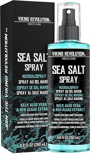 Viking Revolution Spray de sal marina para hombres con cabello Spray texturizante para el cabello con algas aloe vera y extracto de algas rojas