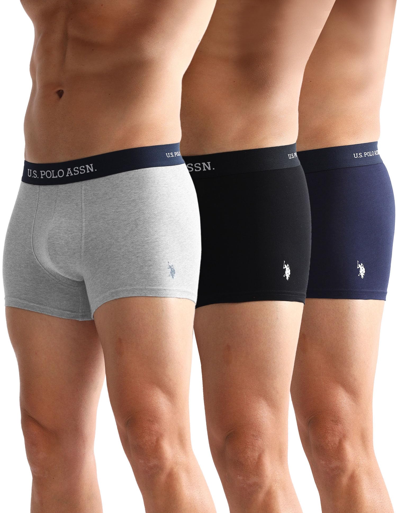 Men's Cotton Anti Microbial Solid OET13 Trunks - Pack of 3