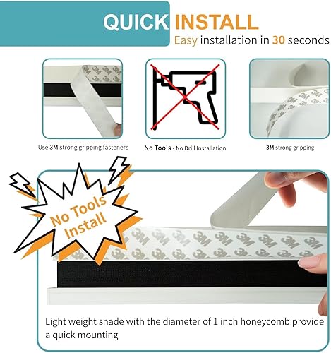 Miniatura 6 de MYshade Persianas celulares sin cordón, persianas para ventanas, opacas para oscurecer la habitación, persianas celulares, persianas de ventana,