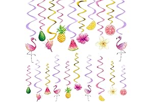 WERNNSAI Tropical Flamingo Swirl Decorations