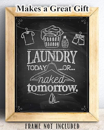 Miniatura 2 de Laundry Today Or Naked Tomorrow - Decoración divertida para cuarto de lavado, reglas de lavandería de granja y accesorios de Washateria, regalo