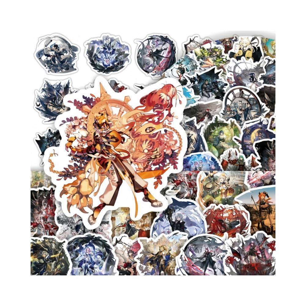 Rosetor Girls Black 60Pcs Arknights Graffiti Sticker Laptop Guitar Skateboard Water Cup Waterproof Sticker