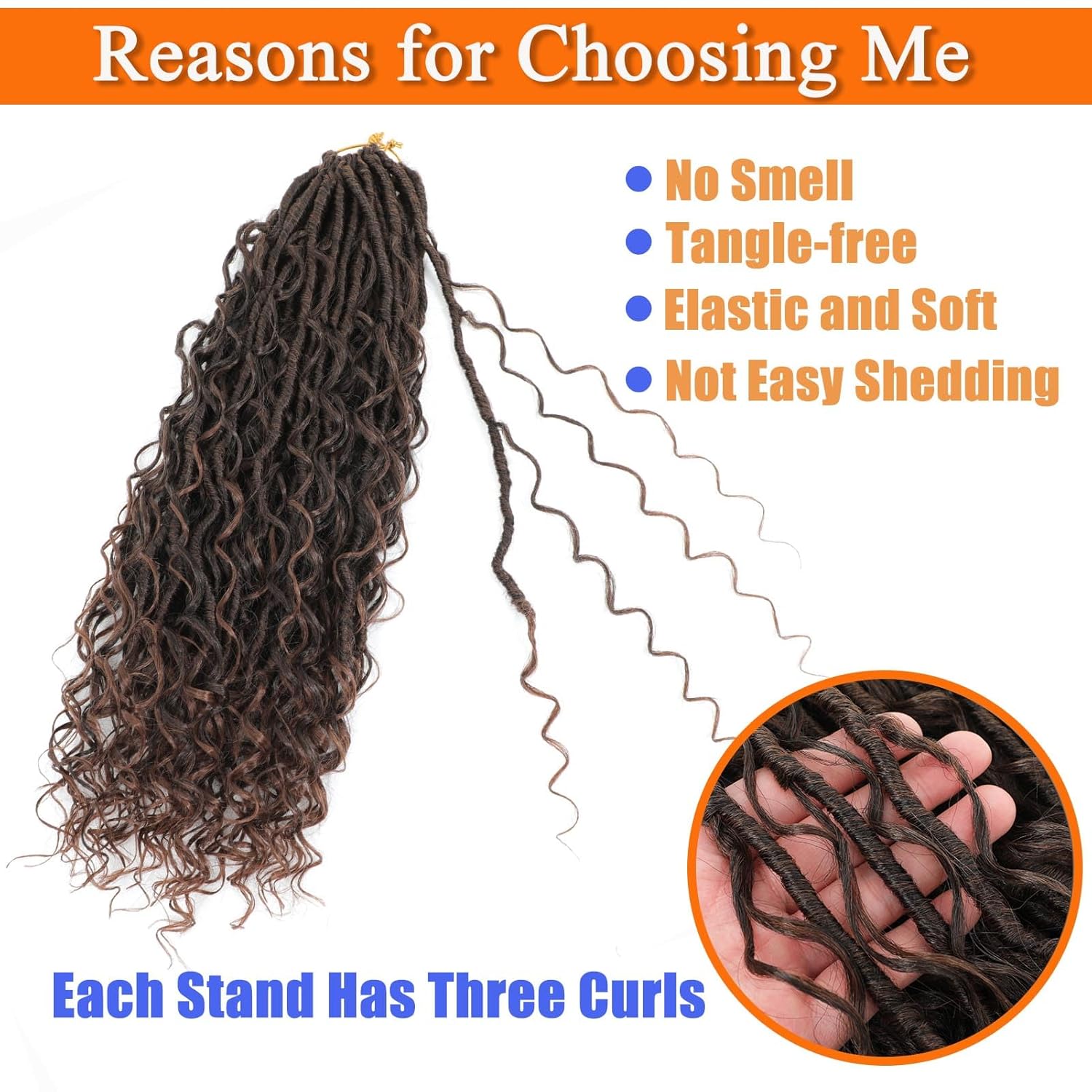 boho faux locs crochet hair18inch goddess locs crochet hair 7packs pre looped boho soft locs synthetic braids hair extensions for women (t/30#, 18 inch) t/30# 18 inch
