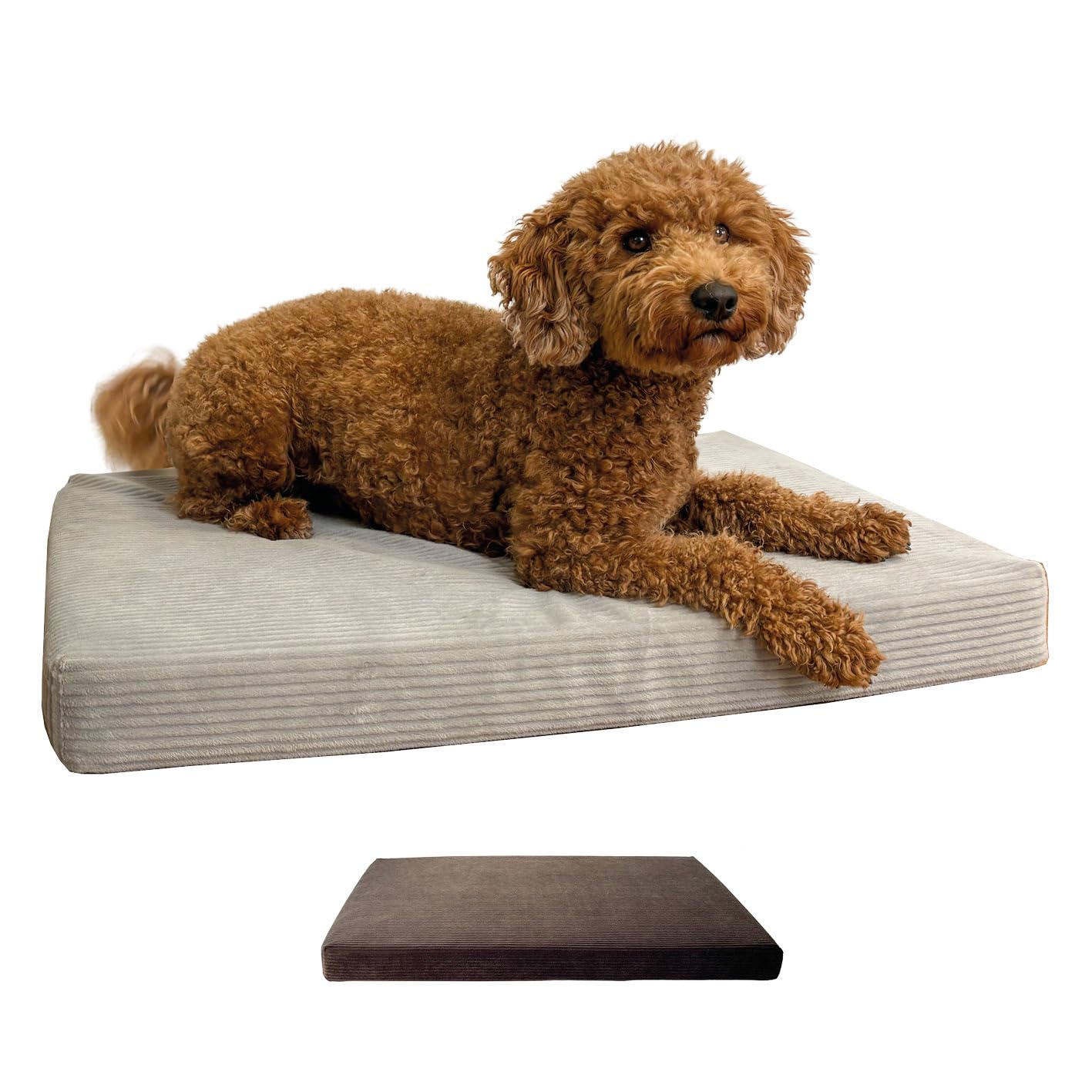 Petlando Orthopädische Hundematte LikeOrtho Luke – ergonomisches Hundebett mit Eggfoam-Struktur, gelenkschonend, waschbarer Bezug, rutschfest, 100x65x10cm, kleine bis mittlere Hunde, grau