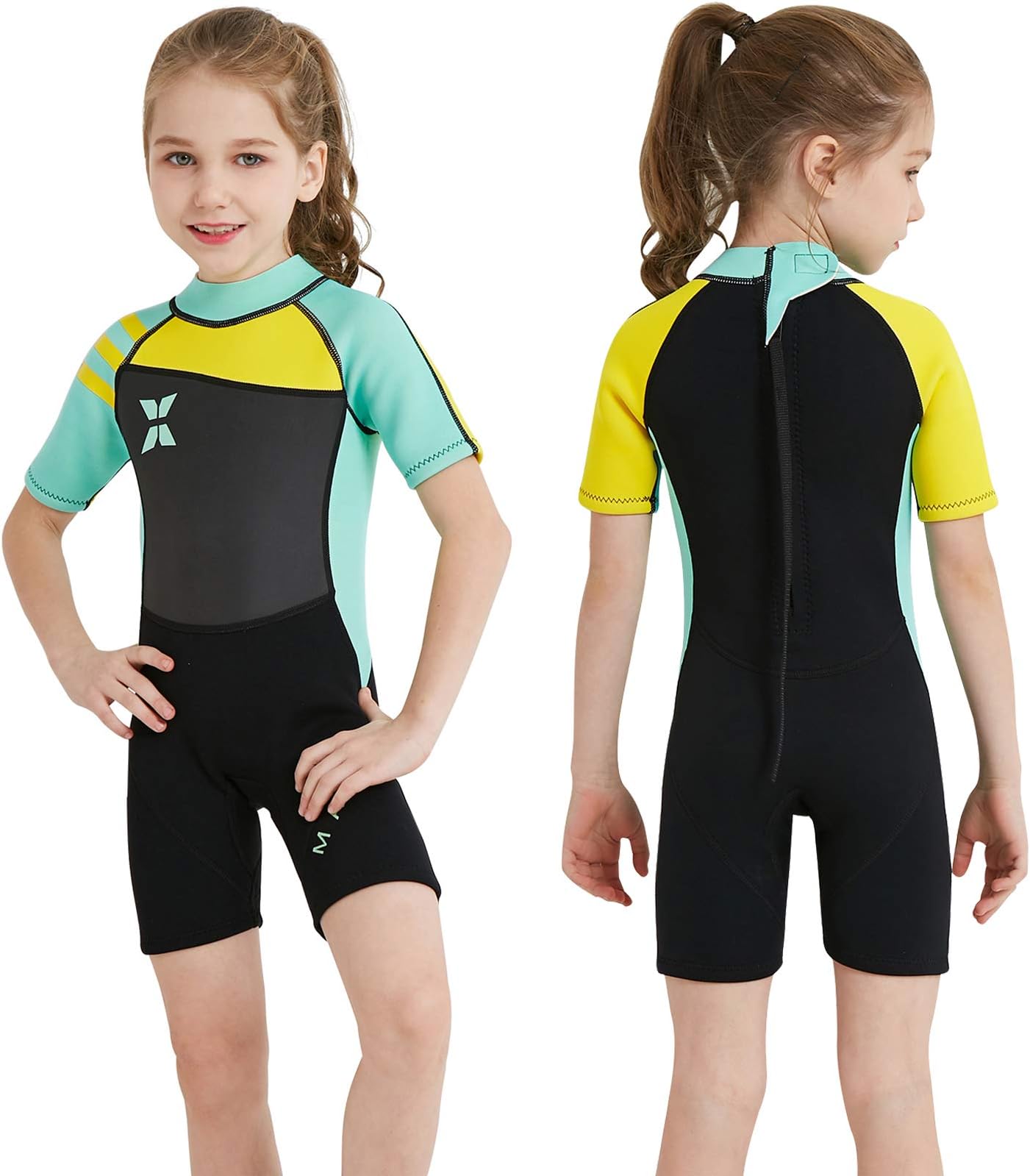 Kids Wetsuit, 2.5mm Neoprene Thermal Swimsuit, Full Wetsuit for Girls Boys and Toddler, Long Sleeve Kids Wet Suits for Swimming