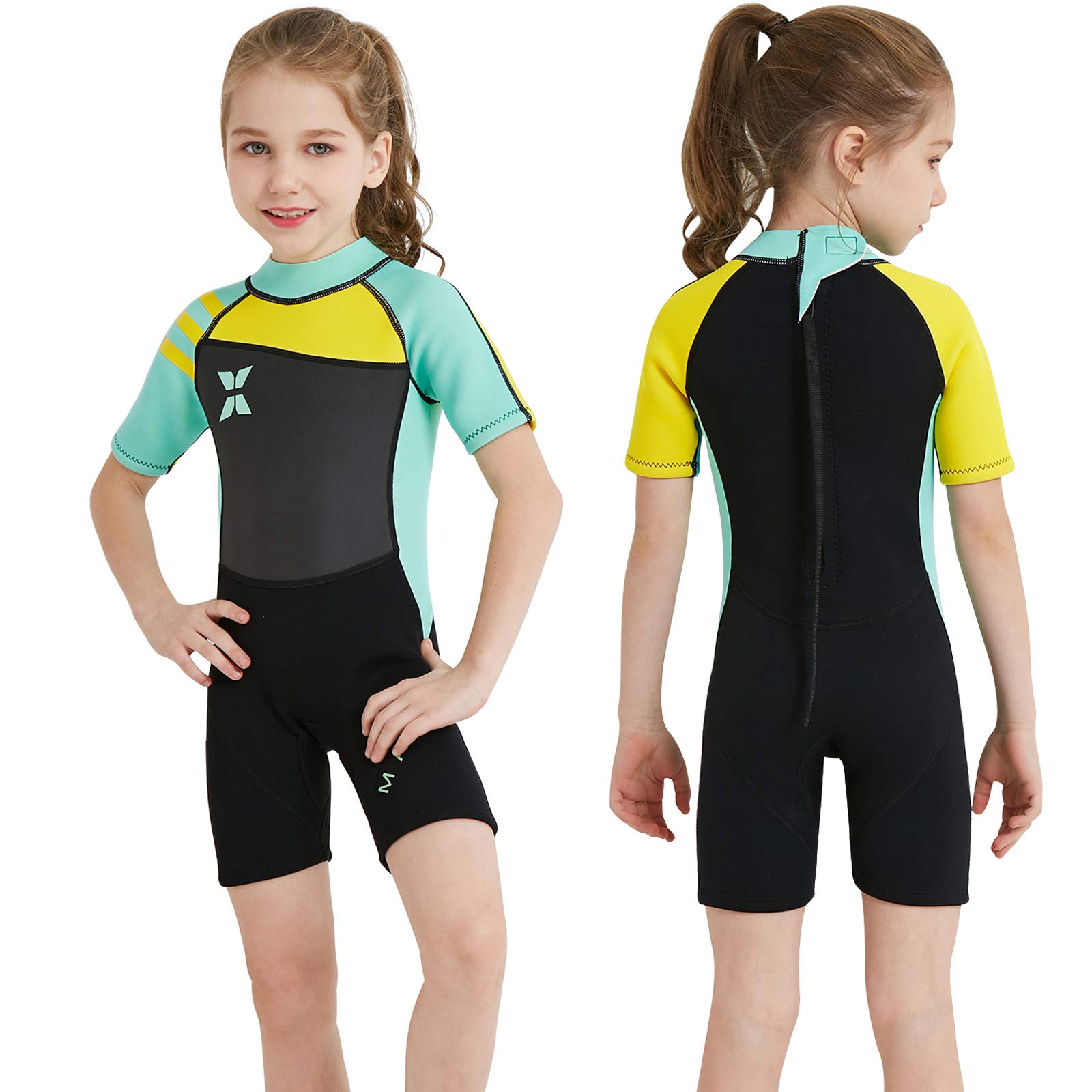 NATYFLY Kids Wetsuit, 2.5mm Neoprene Thermal Swimsuit, Full Wetsuit for Girls Boys and Toddler, Long Sleeve Kids Wet Suits for Swimming
