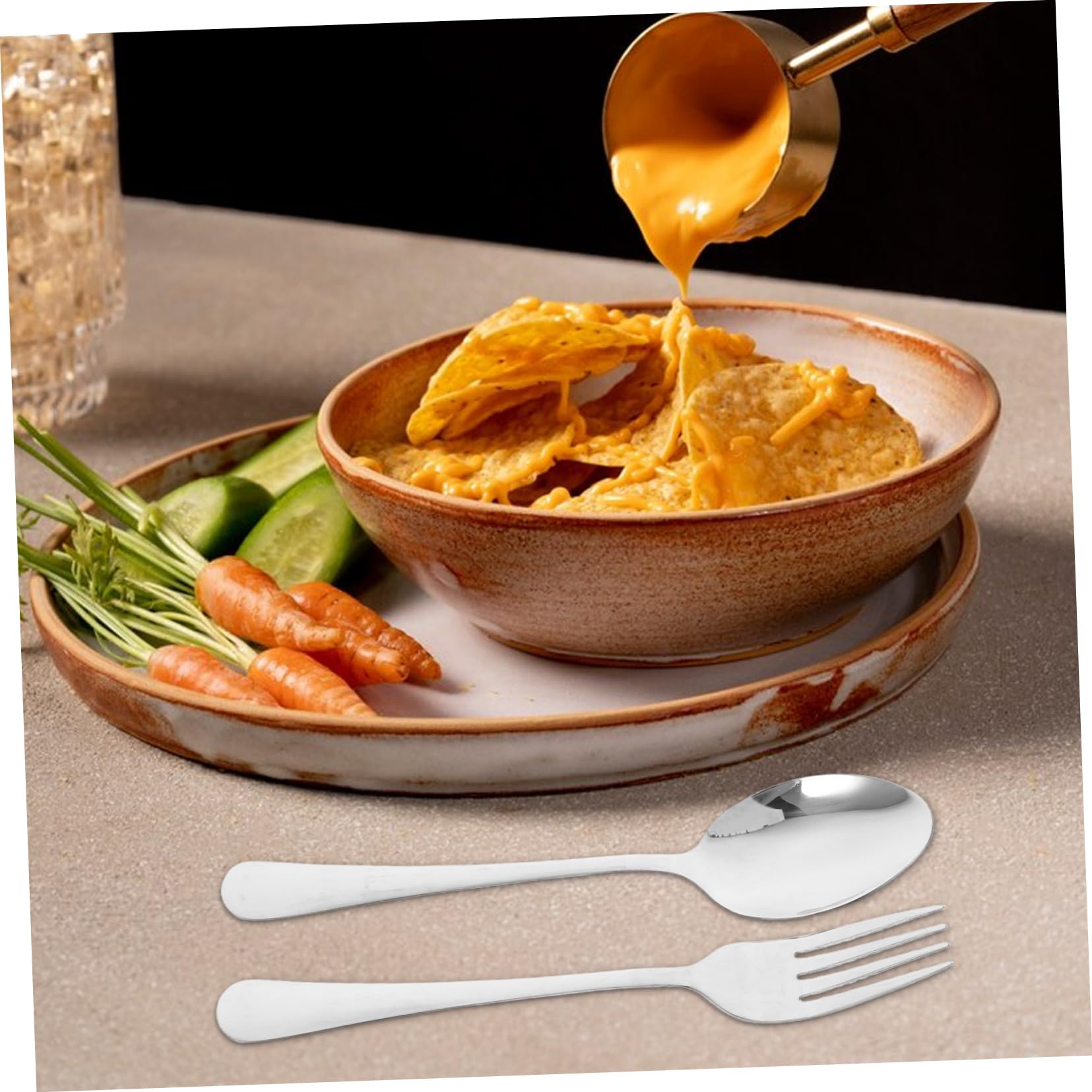 OUNONA 20pièces Couverts Style Moderne Avec Fourchettes Cuillères Et Couteaux Pour Cuisine Les Restaurants Dîners