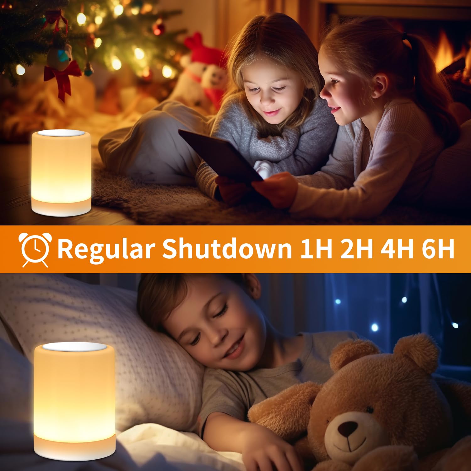 OORUN Touch-Nachttischlampe, 13 RGB-Farben & 5 Helligkeiten, USB-wiederaufladbare Schreibtischlampe, Fernbedienung, dimmbares Nachtlicht mit RGB-Farbwechsel, tragbare Lampe für Baby, Schlafzimmer