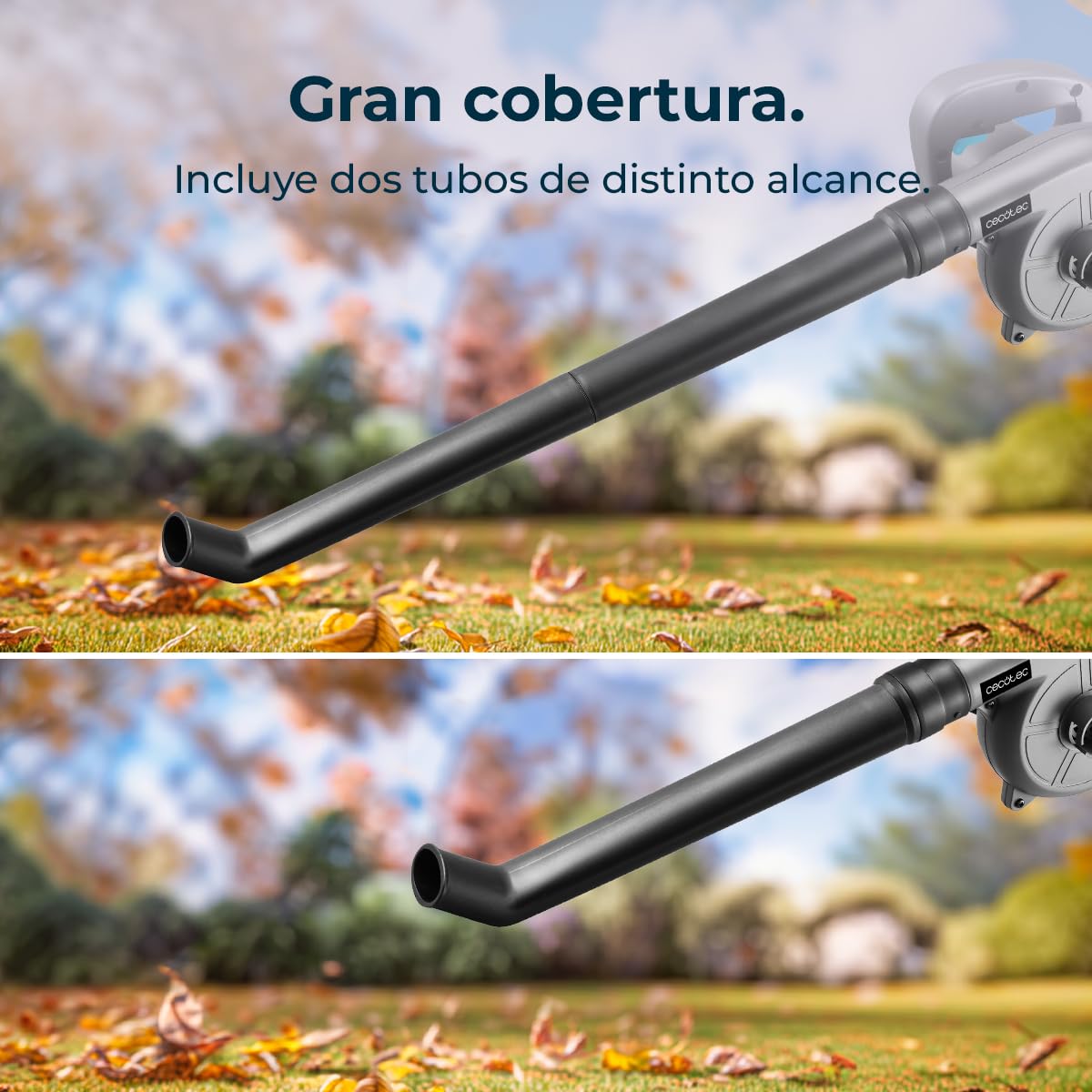 Cecotec Soplador de Hojas con Cable Airforce 720. 700W, Velocidad hasta 190km/h, Volumen hasta 4,96m³/s, Ligero, Versátil, Incluye Accesorios de Boquillas y Tubos Intercambiables, Cable de 3m