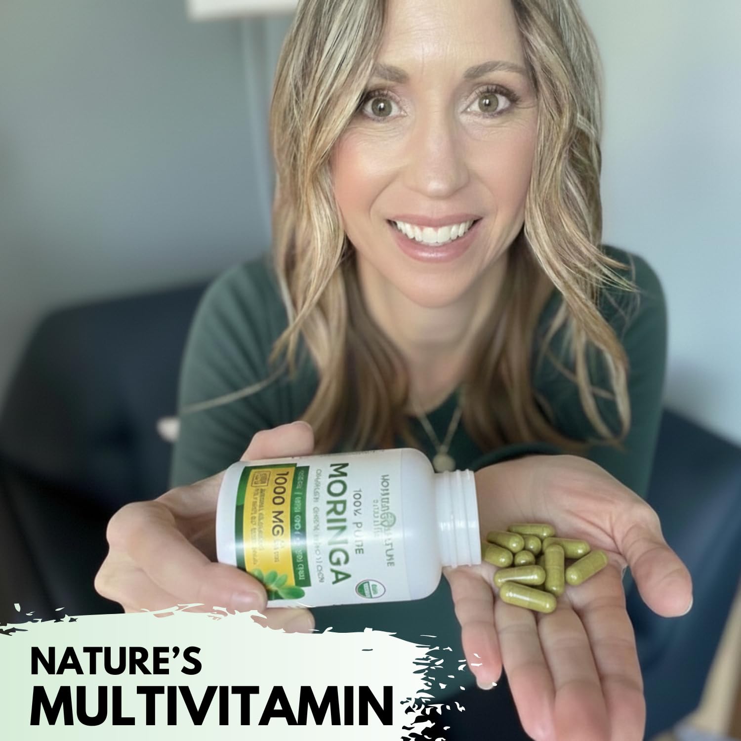 Organic Moringa Capsules, USDA Moringa Leaf Powder 1000mg, 120 Vegan Caps — Amazon image 2