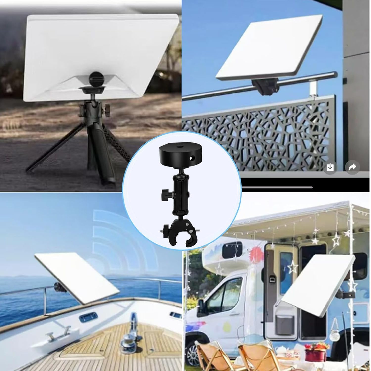 Vehicle Roof Clamp Mount, Internet Satellite Stainless Steel Mounting Kit for Starlink Mini Mount