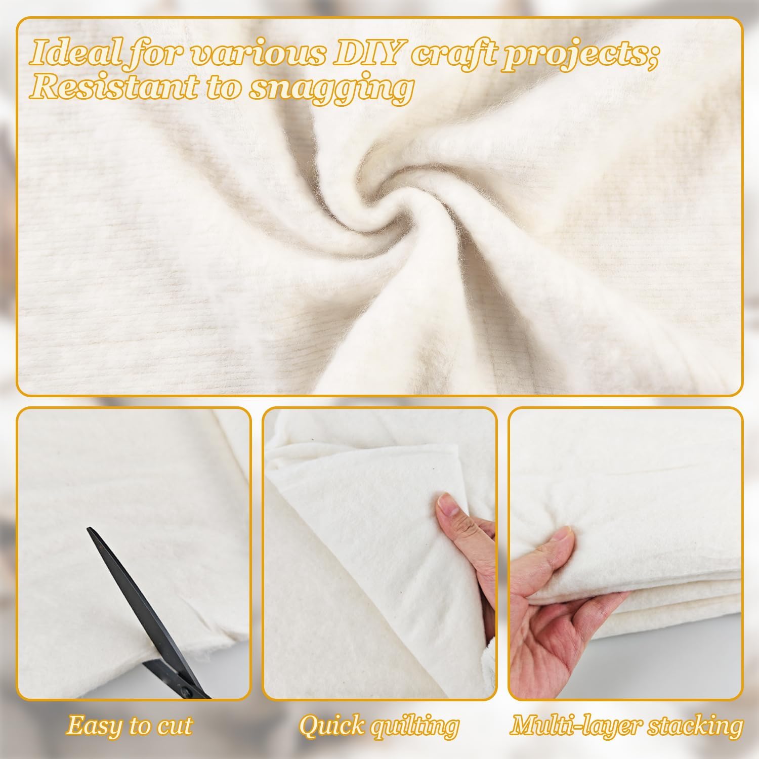 Natural Cotton Quilt Batting, 79"x91" Mid-Weight (200 g/m²) Cotton Batting for Quilting All - Season, 100% Pure, Breathable & Soft - Ideal for Quilting, Sewing, Wearable Art & DIY