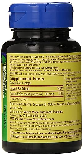 Miniatura 2 de Nature Made Vitamina K2 100 mcg, cápsulas blandas 30 (3) (el embalaje puede variar)