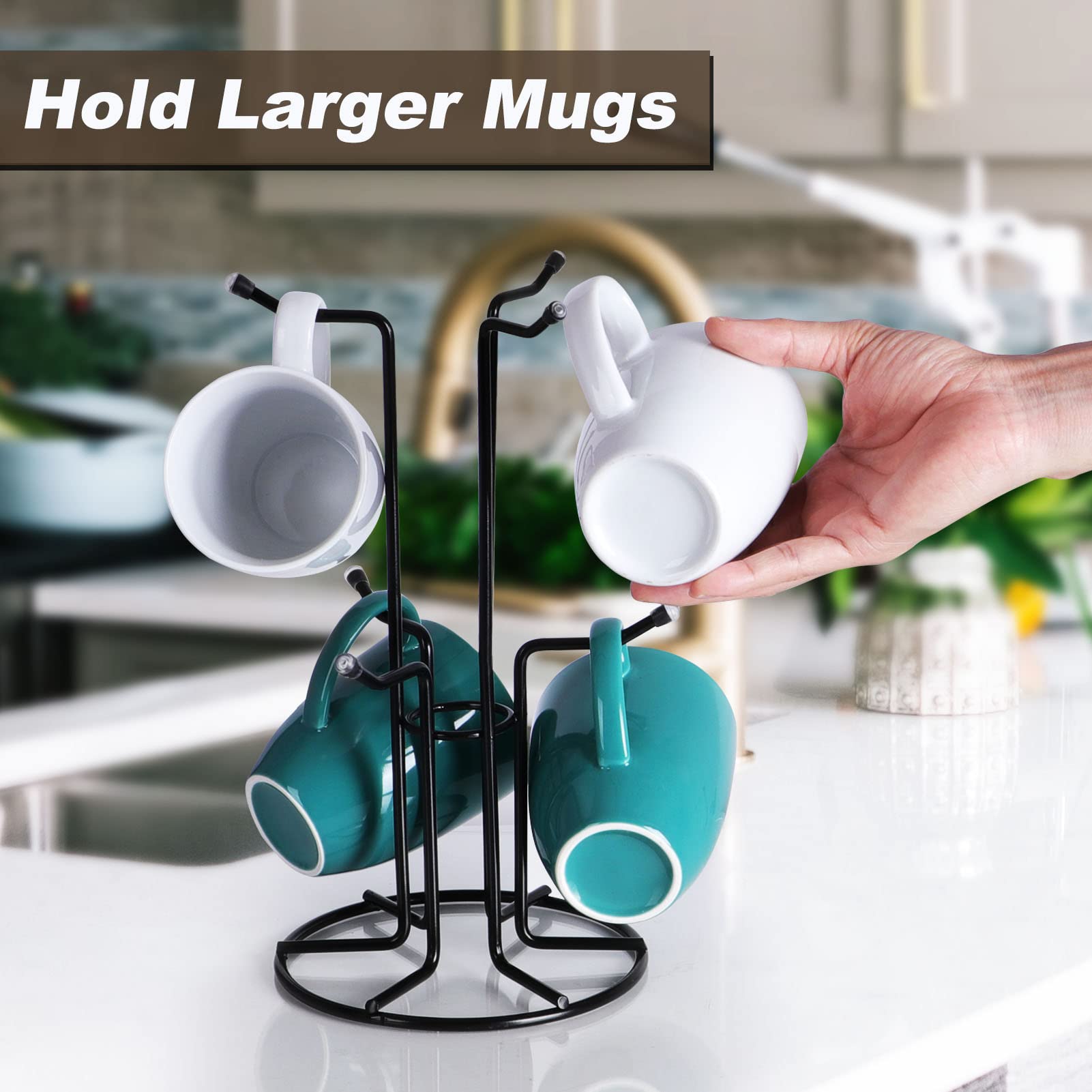 Mug Tree Rack Snapklik.com : HULISEN Mug Tree For Large Cups, Counter Coffee Mug Holder