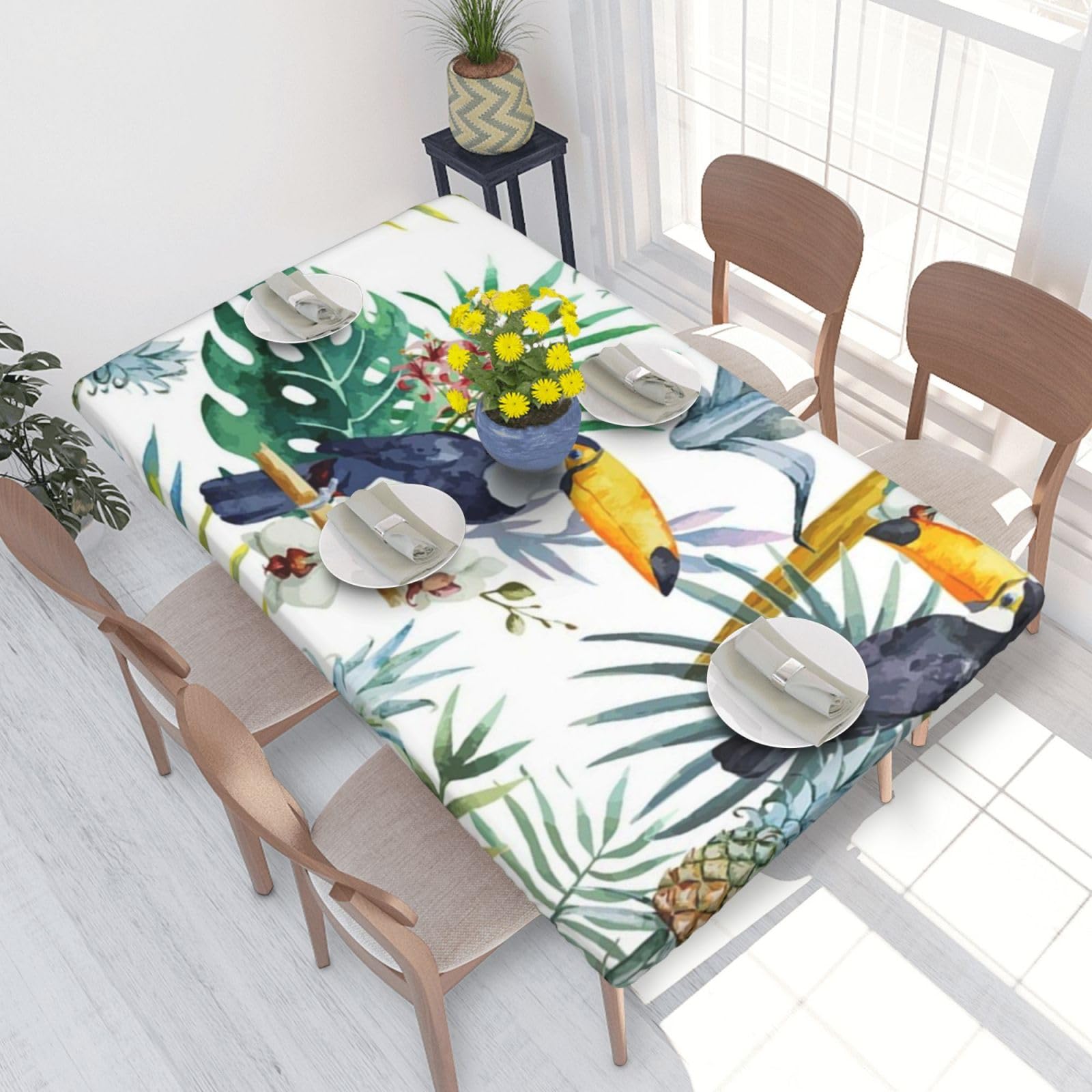 WKSGDSG Fitted Tablecloth For Dining Room 4ft, Elastic Edged Table Cover