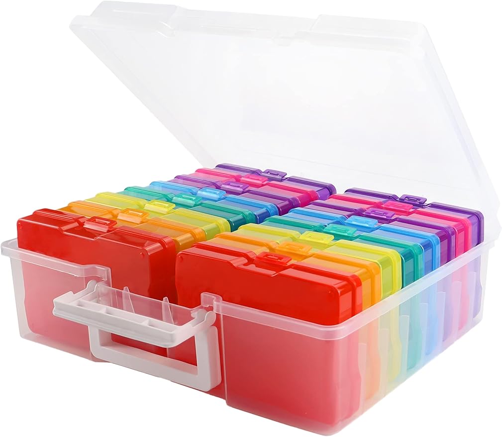 Hlotmeky Photo Storage Box 4x6 Pictures Organizer Boxes